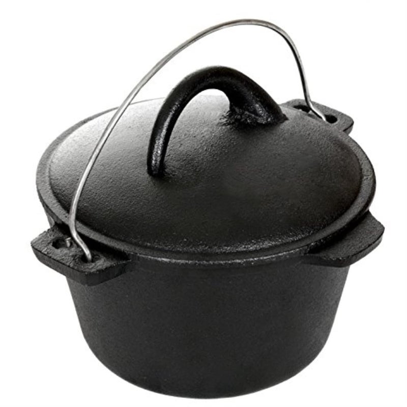 Cajun Classic أواني الطهي الكاجونية - وعاء هولندي سعة 1 لتر من الحديد الزهر - Image 1